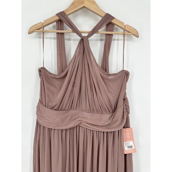 Birdy Grey Kiko Maxi Dress Halter Ruched Long Formal Bridesmaid Gown Curve Mauve - Picture 7 of 14